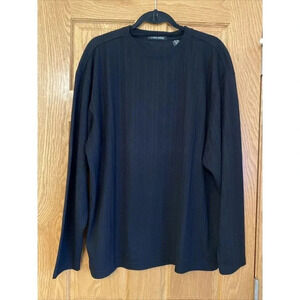 Men’s Linea Dome Black Crew Neck Sweater Top Size XL Lightweight